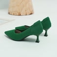 thumbnail image 6 of SYMOID Womens Green Breathable Mesh Kitten Heels - Pointed Toe Slip-on Comfortable Pumps for All-Day Wear, Size 5.5-10.5 (Eur 36-43),Size 40, 6 of 9