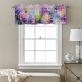 thumbnail image 3 of Pink Purple Flower Valance Curtain Hydrangea Leaf Gradient Watercolor Vintage Window Valances Rod Pocket Short Curtains Window Treatments for Kitchen Bedroom Bathroom Laundry 54" x 18", 3 of 9