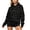 Black, variant on Uobin Women’s Polka Hooded Shorts Two Long Sleeve Oversized Hoodie And Matching Shorts Y2K Sweatsuits