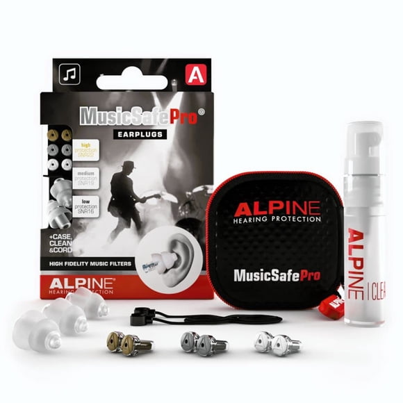 Alpine MusicSafe Pro - High Fidelity Earplugs for Musicians - 3 Interchangeable Premium Filter Sets: 16, 19 & 22 dB - Professional Musician Hearing P