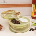 thumbnail image 4 of Radicaln Marble Salt Cellar with Lid Dual Compartments Green Onyx 5 inches Handmade -Kitchen Storage, 4 of 6