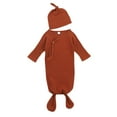 thumbnail image 1 of SUNSIOM Baby Ribbed Cloth Sleeping Bag, Solid Color Open Front Bunting with Cap, 1 of 7