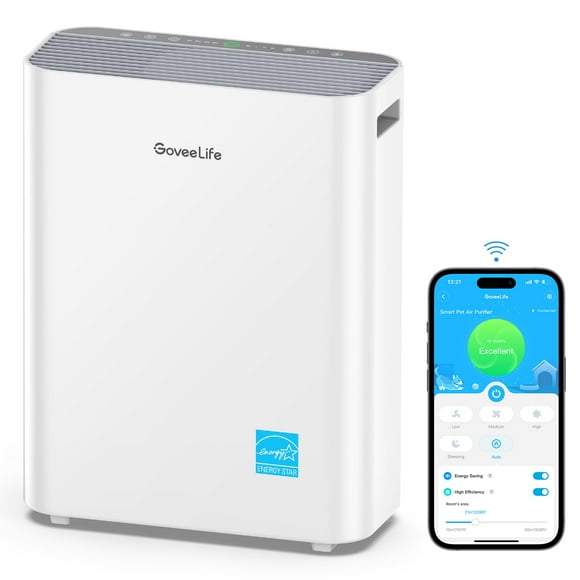 Purificador de aire GoveeLife Smart para habitaciones grandes con True HEPA H13