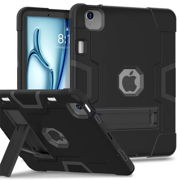 SOATUTO Case for iPad Air 11 Inch M4/M3/M2 (2026/2025/2024), iPad Air 5th/4th Generation 10.9 Inch (2022/2020), Heavy Duty Shockproof Rugged Protective Case with Pencil Holder, Black