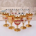 thumbnail image 4 of serony Metal Wine Goblet, Carving Pattern Handmade Bar Golden Cup Golden Red Dinners Red Decor Parties Silver white, 4 of 6