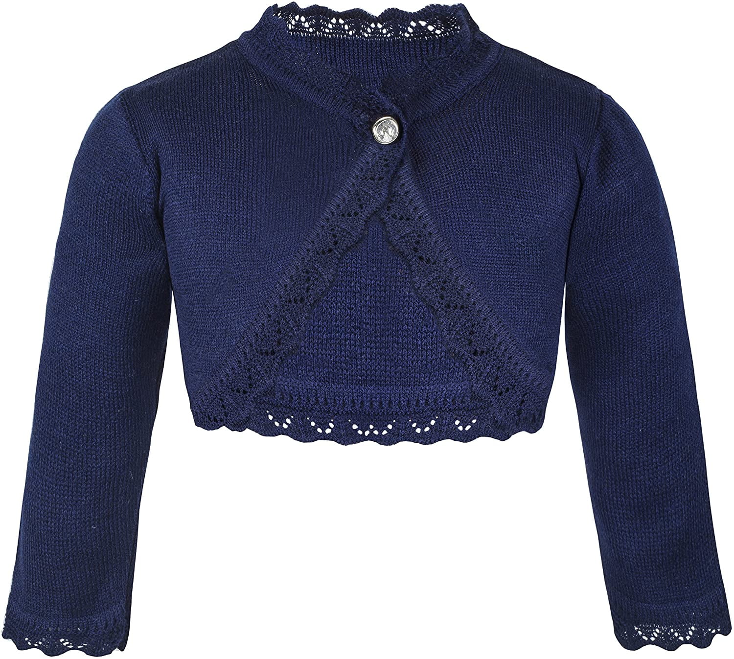 Little Girls' Bolero Cardigan Knit Long Sleeve Button Closure Shrug 8