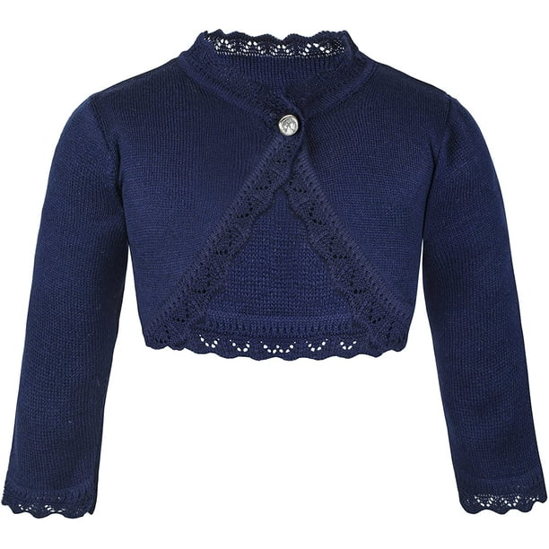 Little Girls' Bolero Cardigan Knit Long Sleeve Button Closure Shrug 8