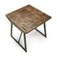 thumbnail image 5 of Parquet End Table for Rustic Decor 24" Brown Mangowood and Iron, 5 of 7