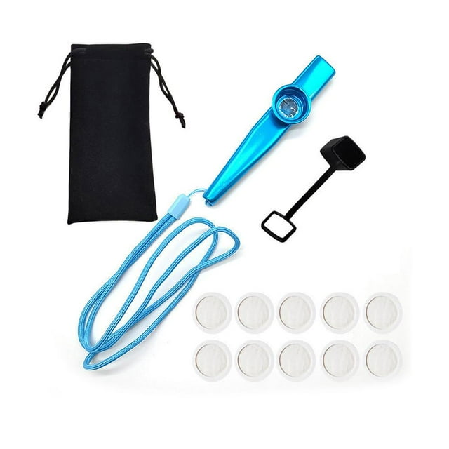 Daily Mix Store Metal Kazoo, Aluminum Alloy Musical Instrument with 10 Diaphragms, Portable Wind Kazoo Flute with Storage Bag, Gift for Beginners & Teachers