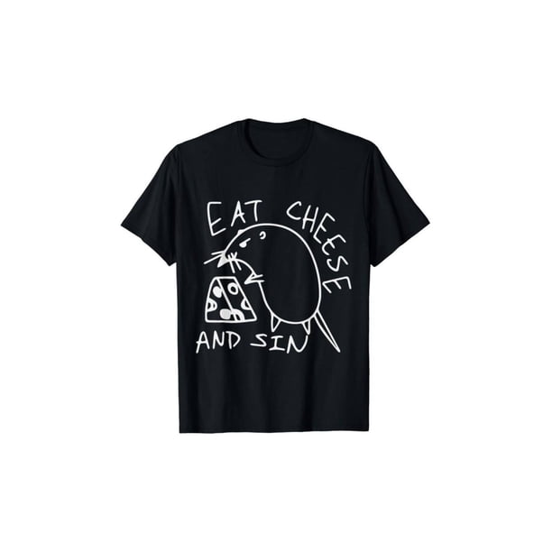 graphic tees Funny Eat Cheese and Sin Novelty Street Art T-Shirt