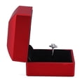 thumbnail image 5 of Luxury Ring Box With LED Light, Elegant Diamond Ring Case, For Unique Proposal, Engagement Or Wedding, Small, Velvet Interior Jewelry Display Gift Box For Promise Rings,Red, 5 of 8