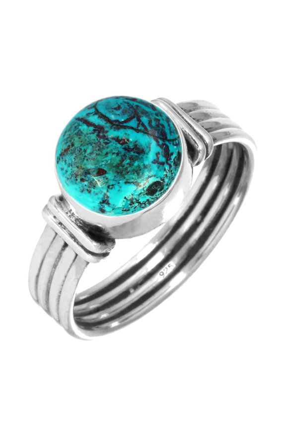 925 Sterling Silver Women Jewelry Natural Shattuckite Ring