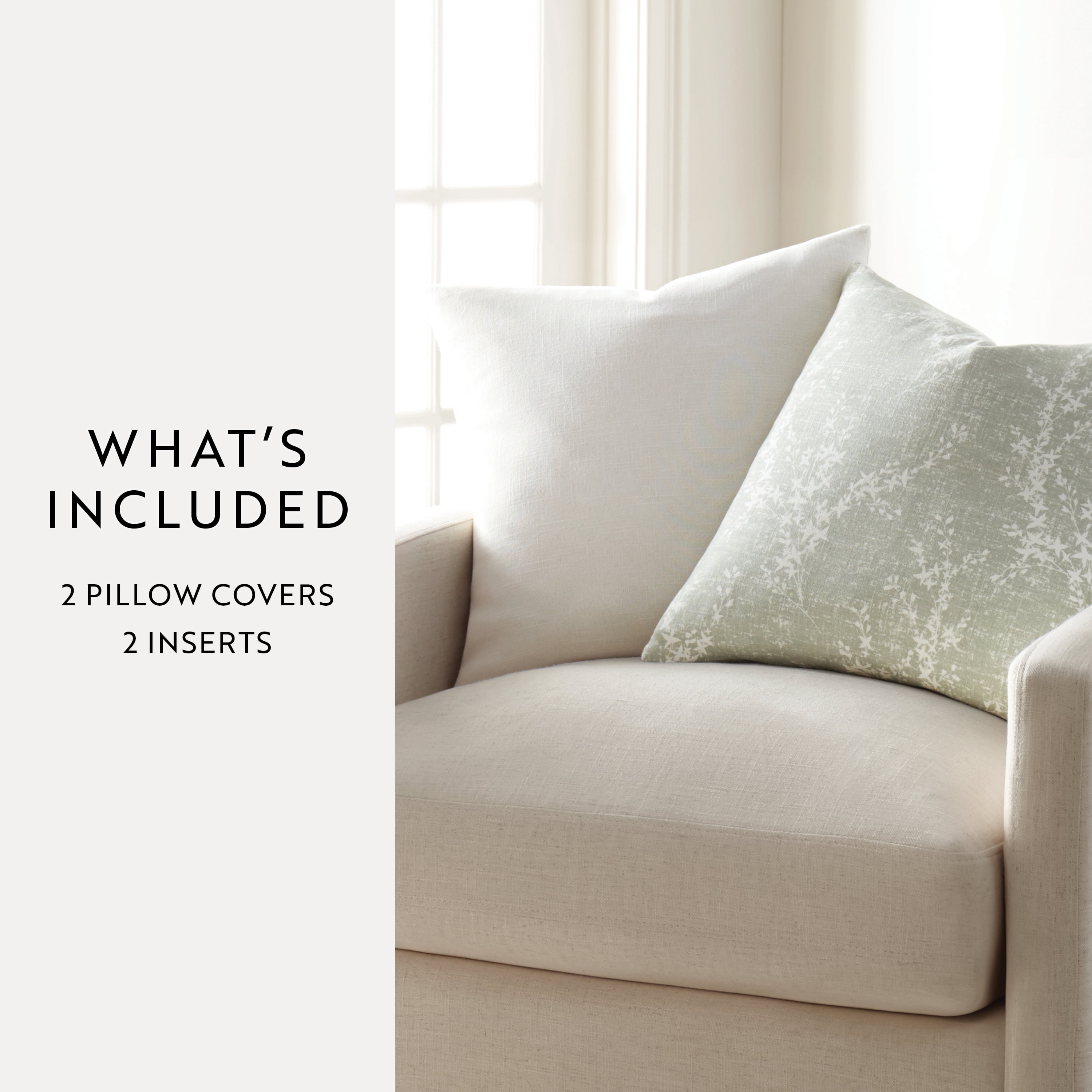 Noble Linens 2-Pack Cotton Slub Decor Throw Pillows - Willow Green