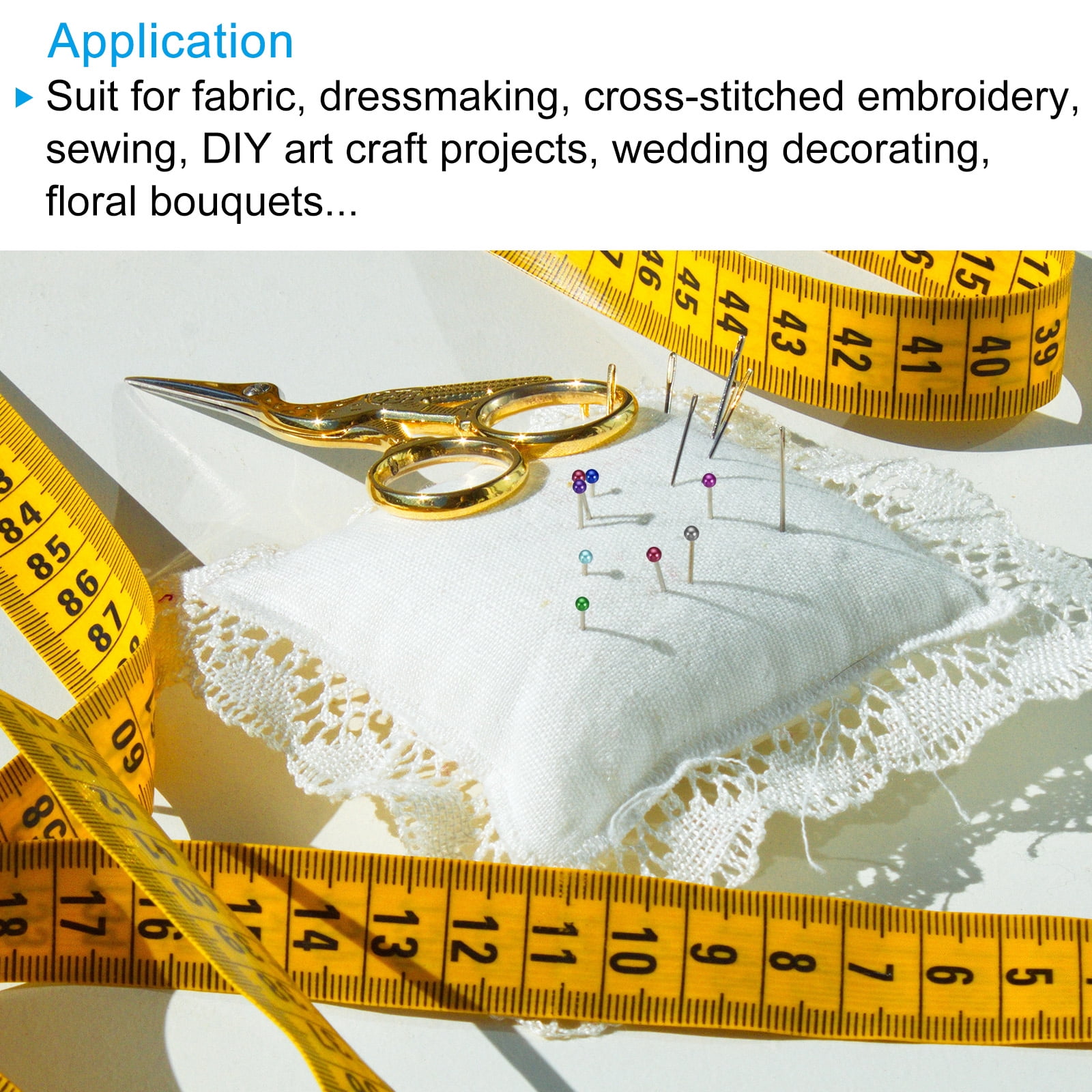 Unique Bargains Sewing Pins Straight Pin with Pearlized Ball Head for Craft Yellow