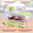 thumbnail image 6 of Brentwood Mandolin Slicer with 5 Cup Storage Container and 4 Interchangeable Stainless Steel Blades in Green, 6 of 7