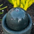 thumbnail image 4 of X-Brand 25.98" Round Stone Indoor/Outdoor Modern Sphere Water Fountain with LED Lights, Dark Green, 4 of 11