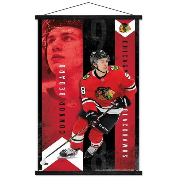 NHL Chicago Blackhawks - Connor Bedard 24 Wall Poster with Magnetic Frame, 22.375" x 34"