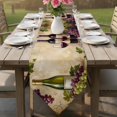thumbnail image 6 of Red Wine Table Runner Linen Burlap Table Runner 48 Inches Long Grapes Rustic Bottles Farmhouse Italian Manor Dresser Scarves for Kitchen Island Coffee Dining Room Party Holiday Decoration 13"x48", 6 of 8