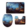 thumbnail image 1 of GOHAO Jinse-floral507 3 Piece Bathroom Rugs Set Bath Rug Contour Mat and Toilet Lid Cover, 1 of 2