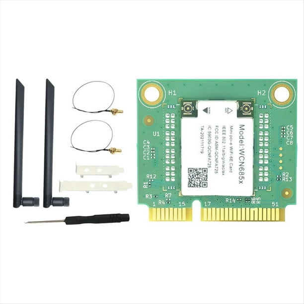 Módulo WiFi NFA725 NFA765 WCN685 WIFI6E AX6000 2.4G 5G 6G Bluetooth 5.2 Mini PCIE Tarjeta WiFi Inalámbrica + Kit de Antena de 8 DB