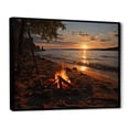 thumbnail image 2 of Designart "Bonfire on the Beach in a Photo I" Nautical & Beach Floater Framed Canvas Wall Art, 2 of 7