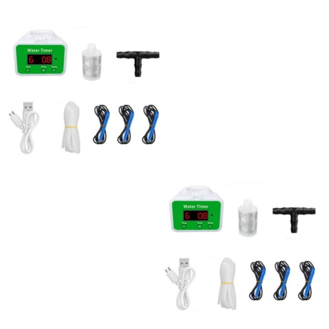 Ounissouiy Cabezales bomba de riego automática riego por goteo multifunción planta flor manguera conectores hogar patio accesorios doce cabeza de doce gotas 2piezas