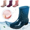 thumbnail image 1 of Bottes de Pluie Courtes pour Femmes Imperméables en Caoutchouc Rose 39, 1 of 9