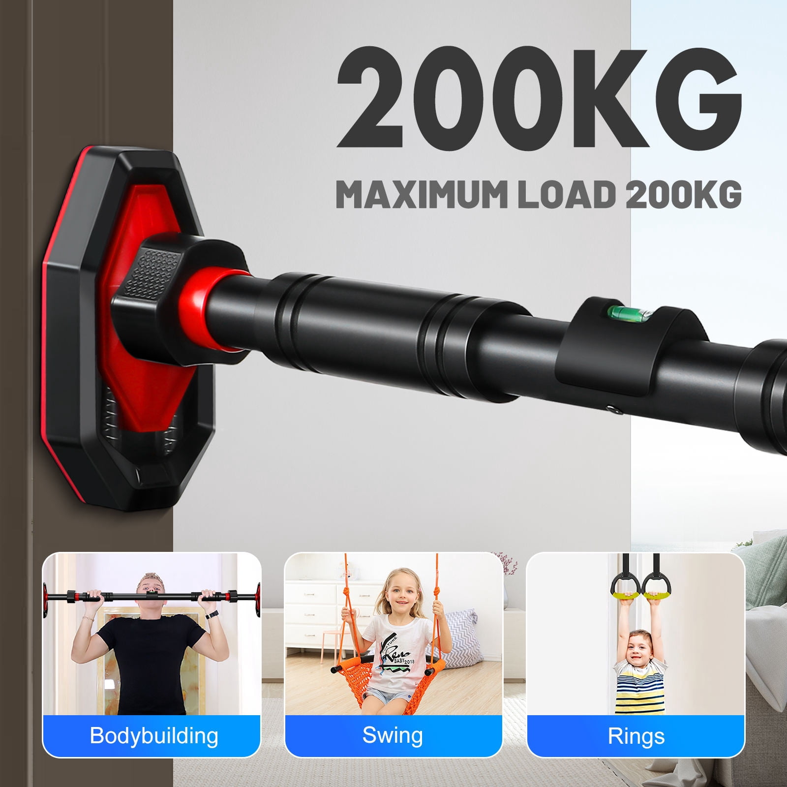 Uonlytech Home Fitness Door Bar with Ergonomic Grip and Easy Installation