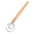 thumbnail image 2 of PONPRNGY Danish Dough Whisk for Sourdough Bread Baking - Stainless Steel Hook with Wooden Handle, 2 of 6