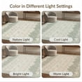 thumbnail image 7 of ODIKA Ombre Farmhouse Zigzag Distressed Faded Stripes Gradient Cream Flowing Dynamic Stain Resistant Low Profile for Dorm Room, Small Living Apartment, 7 of 7