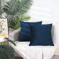 thumbnail image 6 of REGALWOVEN Velvet Knitted Throw Pillow Covers Pack of 2 Square SoftDecorative Pillow Cases Cushion Covers Dark Blue 18" x 18", 6 of 6