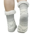 thumbnail image 3 of Elegant Choise Fuzzy Socks Winter Slipper Fleece Lined Floor Socks for Women, Gray, 3 of 12