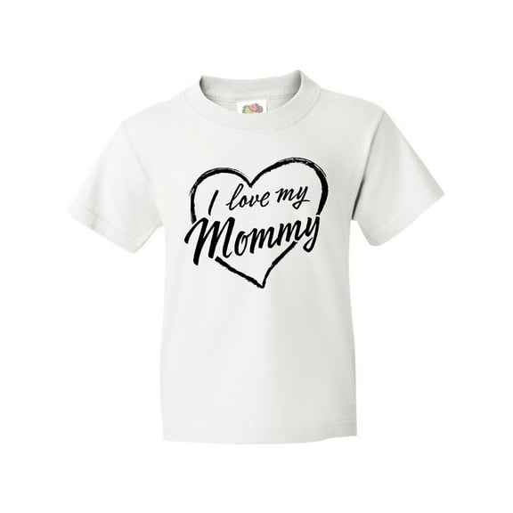 Inktastic I Love My Mommy in Black Chalk Heart Youth T-Shirt