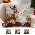 thumbnail image 1 of xihome Juego de 3 cojines navideños de lino de 45x45cm para sof o cama. Fundas decorativas festivas para cojines., 1 of 9