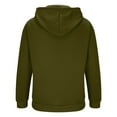 thumbnail image 5 of KeShDi Leather Jacket Men's Zipper Hoodie Shoulder Down Hoodie Solid Color Full Zipper Sportswear Men's Casual Hoodie Army Green XL, 5 of 5