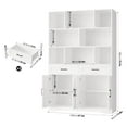 thumbnail image 2 of Hiphuta 71"Tall Bookcases with Drawers & Doors, 47” Wide Large Bookshelf for Home Office 6-Tier Bookshelf , Wooden Book Storage Cabinet for Home Office Living Room, White, 2 of 6