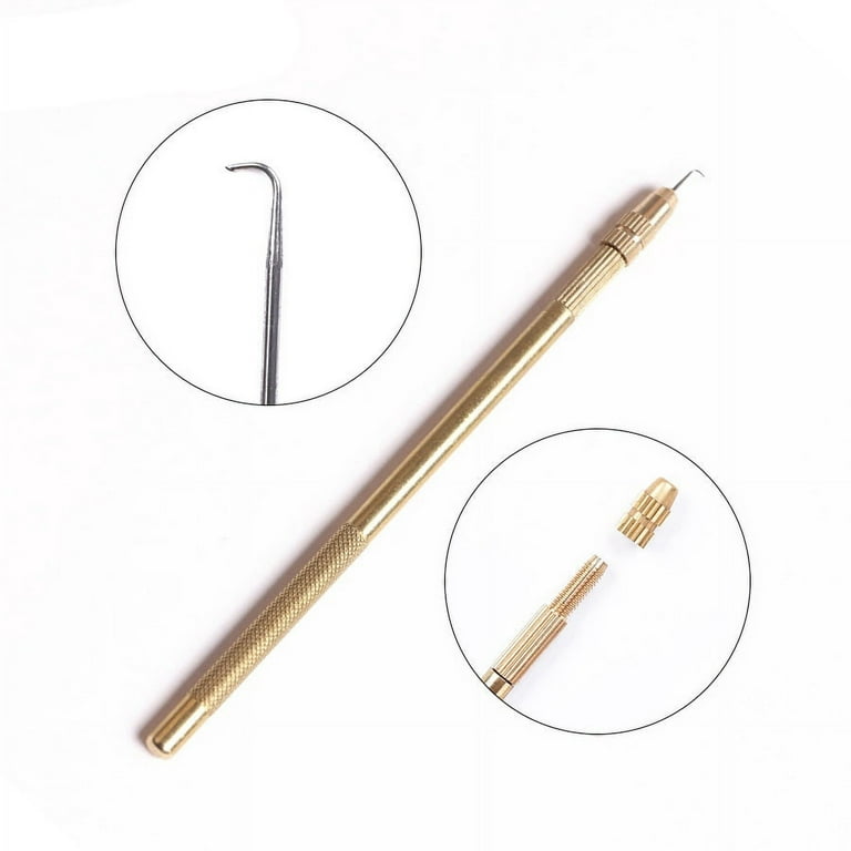 Ventilating Needle Kit for Lace Wig 4Pcs Wig Needle Holder and Needle for  Wig Making Wooden Crochet Needle Wig Making Tools