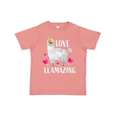 

Inktastic Valentine s Day Love is Llamazing with Cute Llama and Hearts Gift Toddler Boy or Toddler Girl T-Shirt