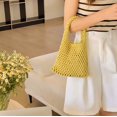thumbnail image 3 of CAILDANL Mini Clutch Handbag Fishing Net Bucket Bag Cotton Rope Crochet Drawstring Woven Beach Bag Small Tote for Women Girls, 3 of 3