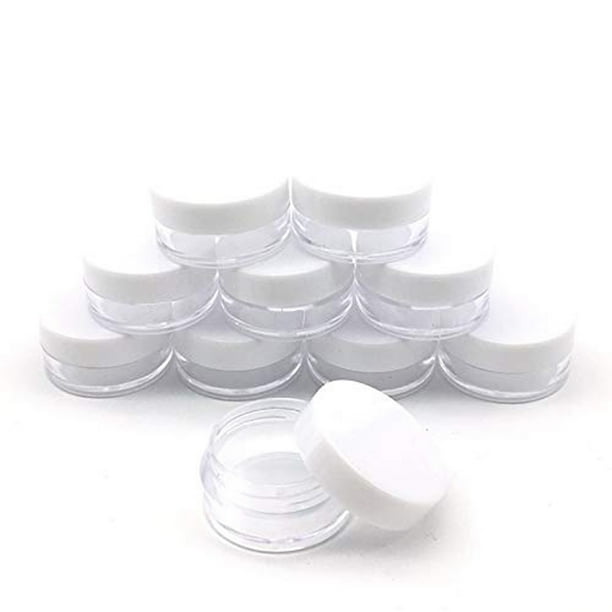 Fiudx Recipientes Pequeños para Muestras, Frascos de Plástico Transparente con Tapa, Diseño Ligero y Fácil de Transportar, Perfectos para Cremas, Cosméticos y Manualidades, Juego de 100 Unidades, Tam