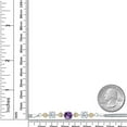 thumbnail image 4 of Gem Stone King 925 Silver and 10K Yellow Gold Purple Amethyst and Lab Grown Diamond Bracelet for Women | 2.76 Cttw | Gemstone February Birthstone | Round 7MM & 6MM | Size 7.5 inch | Made in Italy, 4 of 5