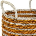 thumbnail image 4 of Northlight Set of 4 Striped Woven Seagrass Round Baskets with Handles 13.5", 4 of 6