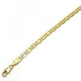 thumbnail image 2 of 5.4mm Polished 14k Yellow Gold Plated Flat Mariner Chain Anklet, 10 inches, 2 of 4