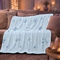 thumbnail image 6 of Winter Inspired Blue Snowflake Pattern, Festive Holiday Scene, Warm Flannel Blanket for Living Room and Reading Nook, Art Lovers Friendship Gift, Festive Home Decor, 6 of 9