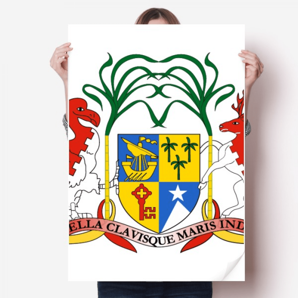 Mauritius Africa National Emblem Sticker Decoration Poster Playbill
