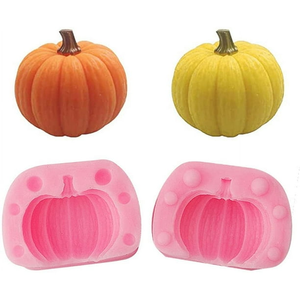 Molde de silicona de Halloween, molde de vela con forma de calabaza DIY, molde de silicona de calabaza, molde para hornear reutilizable antiadherente, moldes de caramelo de calabaza Zhivalor WLJ-3099