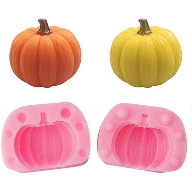 Molde de silicona de Halloween, molde de vela con forma de calabaza DIY, molde de silicona de calabaza, molde para hornear reutilizable antiadherente, moldes de caramelo de calabaza Zhivalor WLJ-3099