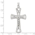 thumbnail image 2 of 925 Sterling Silver Solid Polished Crucifix Pendant Necklace 51x25mm Wide Pendant for Women, 2 of 2