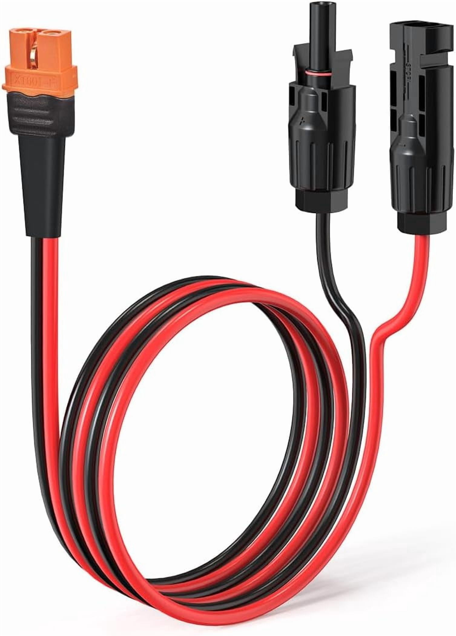 12AWG 10FT Solar to XT60i Cable 2 10 25 35 50 75 100FT Solar Connector to XT60i Adapter Cable for Portable Power Station (10FT)