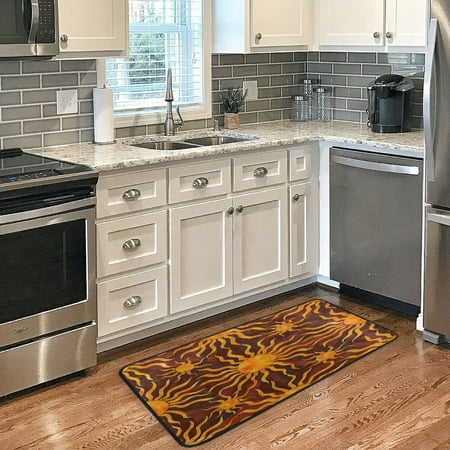 

Long Floor Mat 39x20Inch Kitchen Mat Bathroom Mat Living Room Mat Bedroom Mat Absorbent Delicate Fabric No Ball Do Not Fade Orange Sun